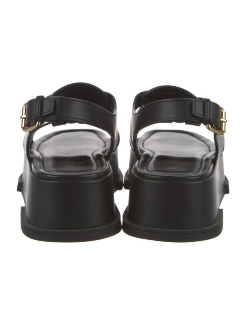 Louis Vuitton Leather Cutout Accent Slingback Sandals