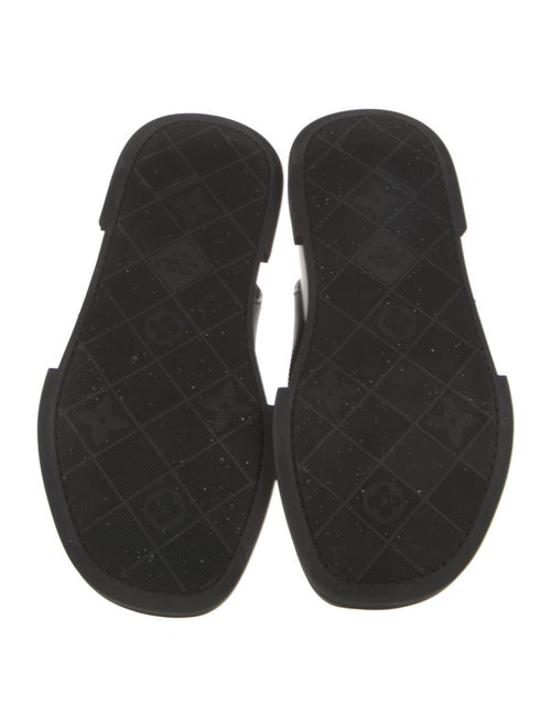 Louis Vuitton Leather Cutout Accent Slingback Sandals