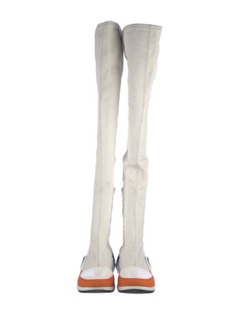 Louis Vuitton Leather Colorblock Pattern Sock Boots