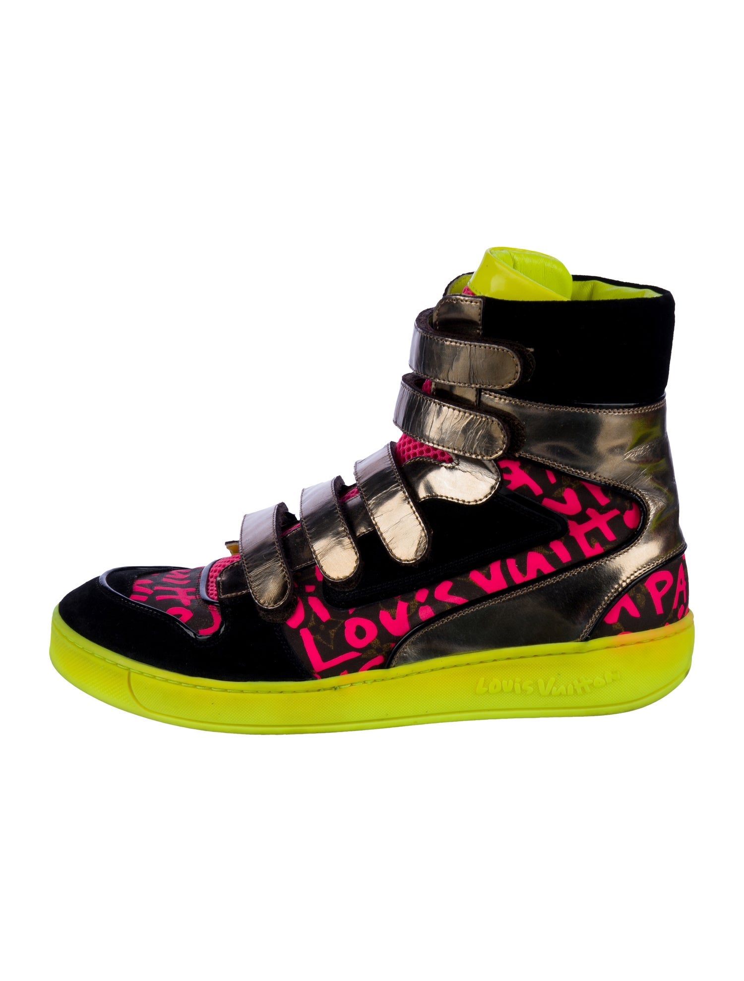 Louis Vuitton Suede Graphic Print Sneakers