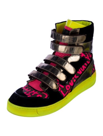 Louis Vuitton Suede Graphic Print Sneakers