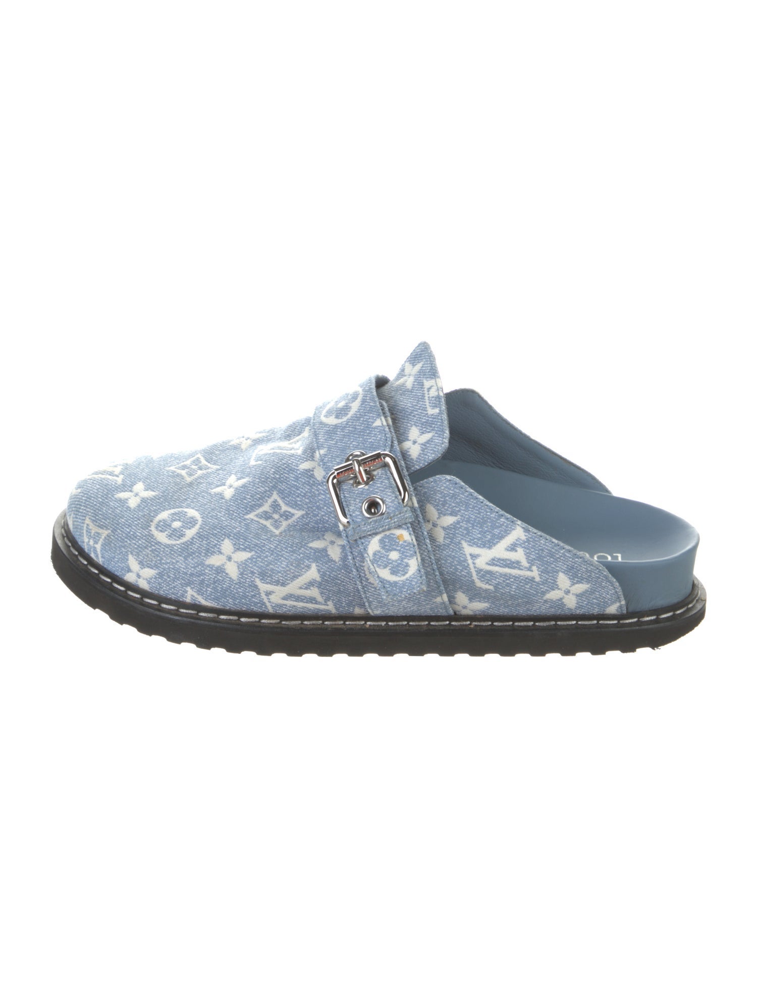 Louis Vuitton Monogram Pattern Denim Mules