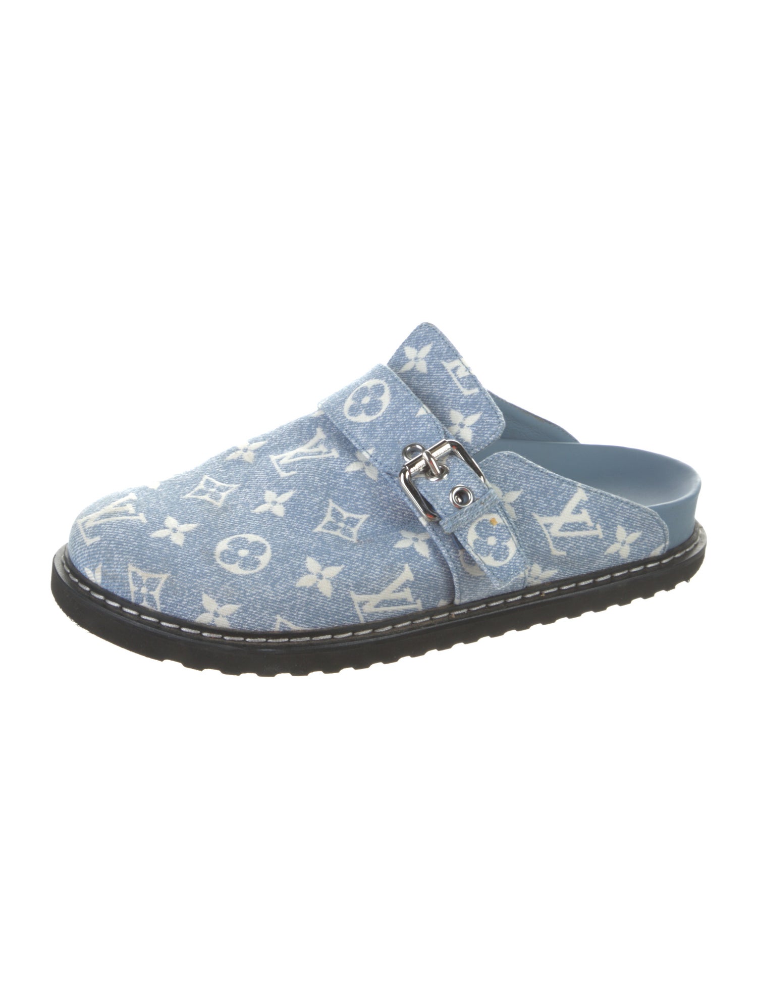 Louis Vuitton Monogram Pattern Denim Mules