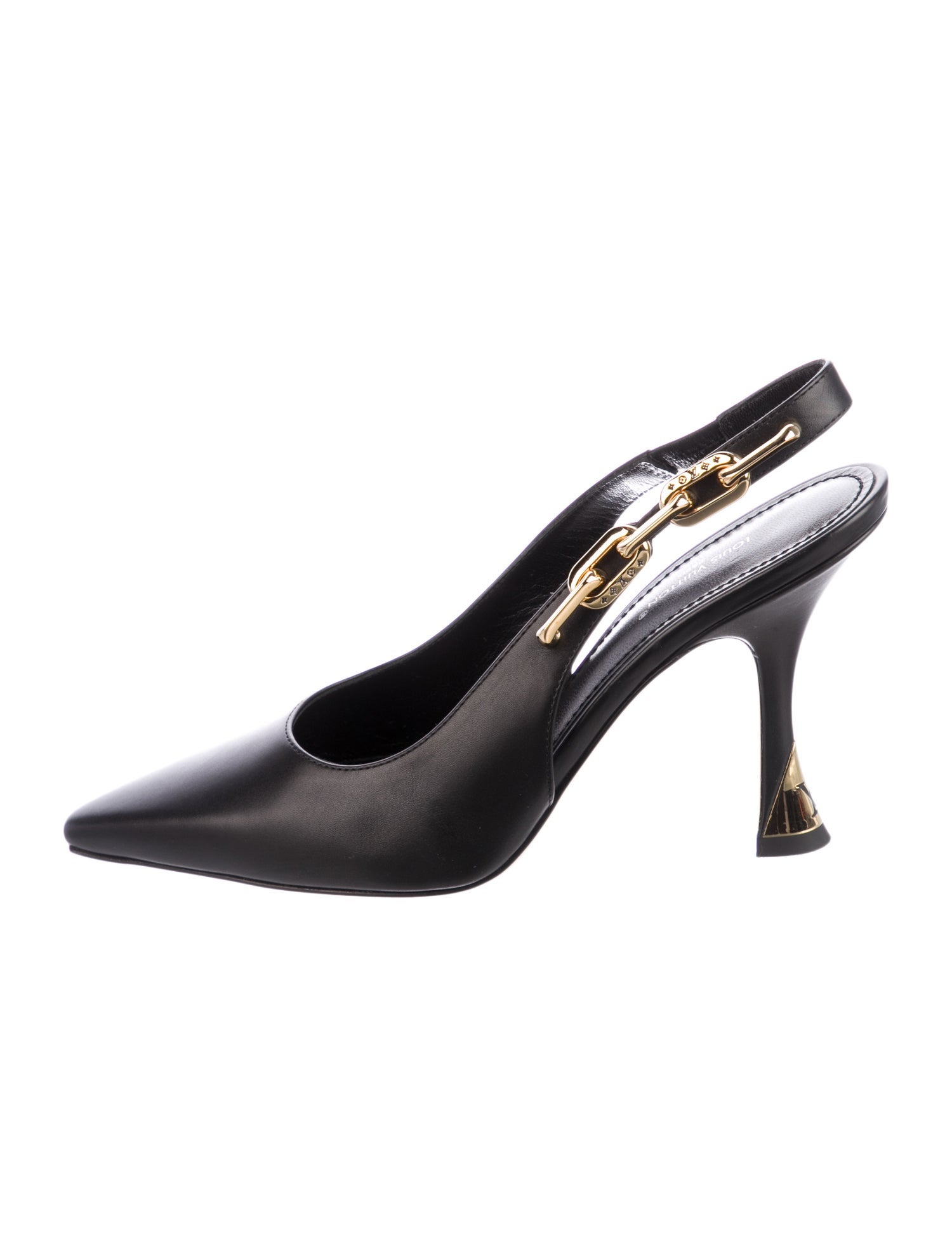 Louis Vuitton LV Monogram Leather Slingback Pumps