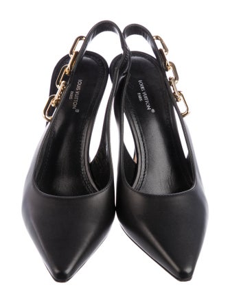 Louis Vuitton LV Monogram Leather Slingback Pumps
