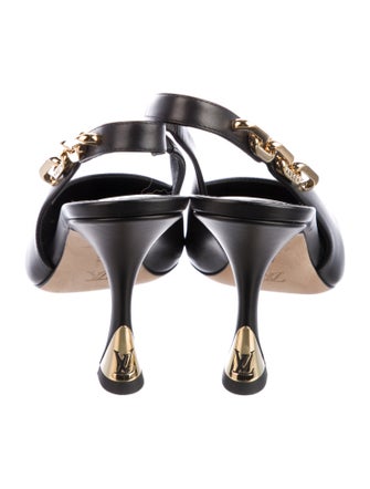 Louis Vuitton LV Monogram Leather Slingback Pumps