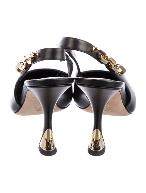 Louis Vuitton LV Monogram Leather Slingback Pumps
