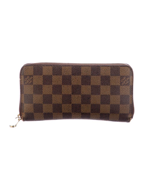 Louis Vuitton Damier Ebene Pattern Coated Canvas Zippy Wallet