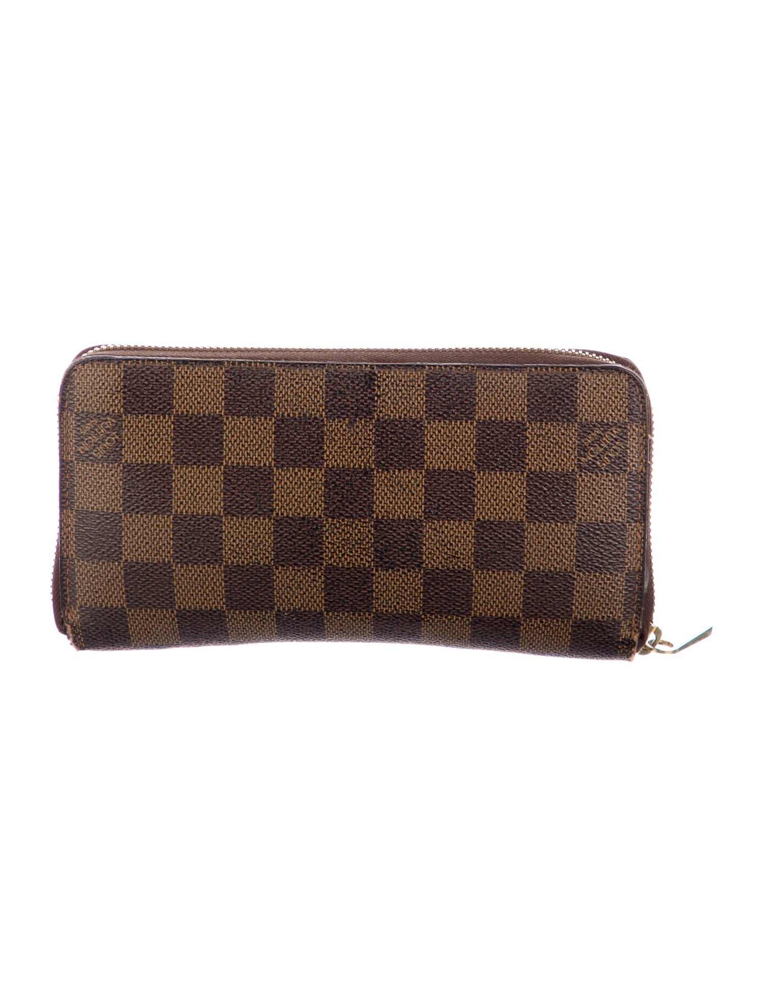 Louis Vuitton Damier Ebene Pattern Coated Canvas Zippy Wallet