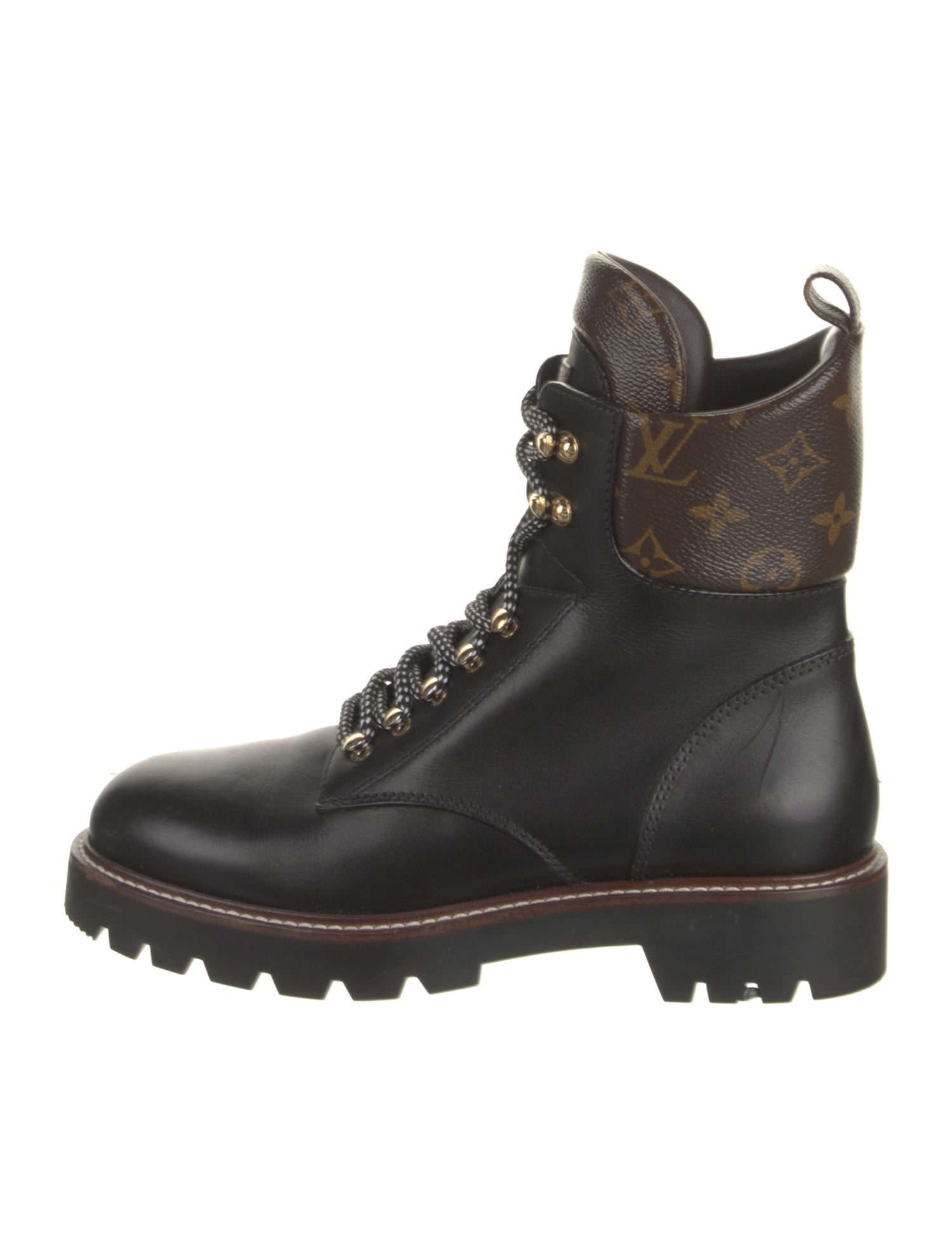 Louis Vuitton LV Monogram Leather Combat Boots