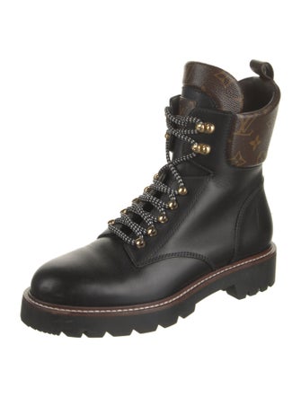 Louis Vuitton LV Monogram Leather Combat Boots
