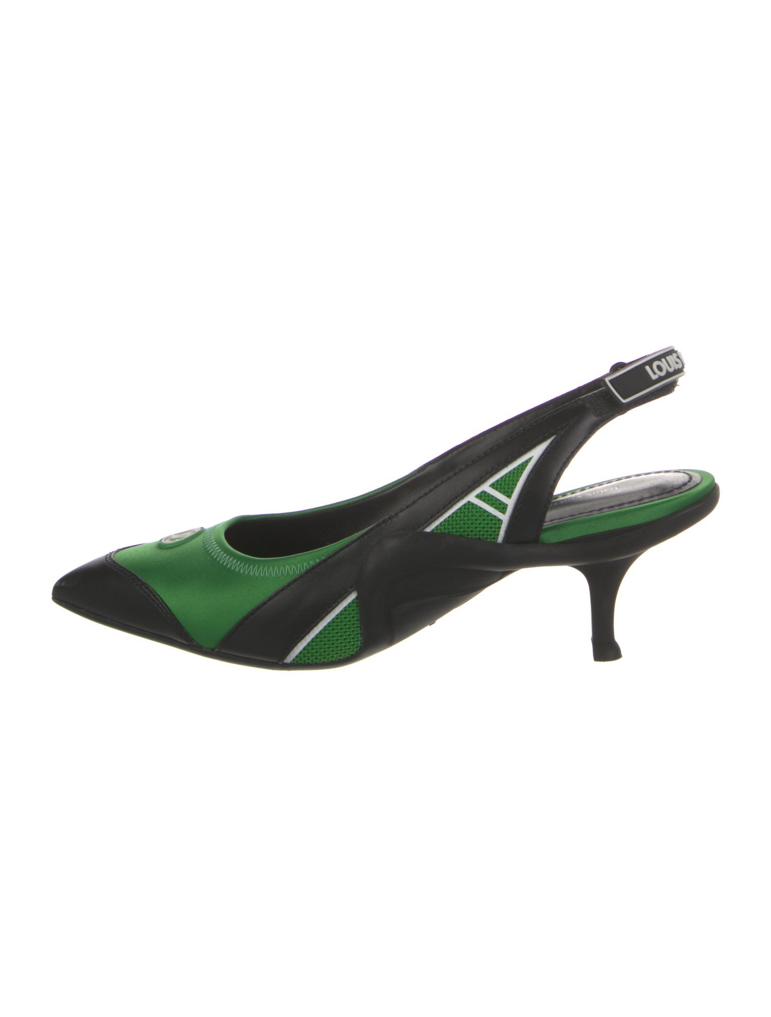 Louis Vuitton Leather Colorblock Pattern Slingback Pumps