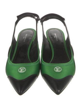 Louis Vuitton Leather Colorblock Pattern Slingback Pumps