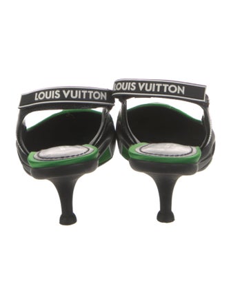 Louis Vuitton Leather Colorblock Pattern Slingback Pumps
