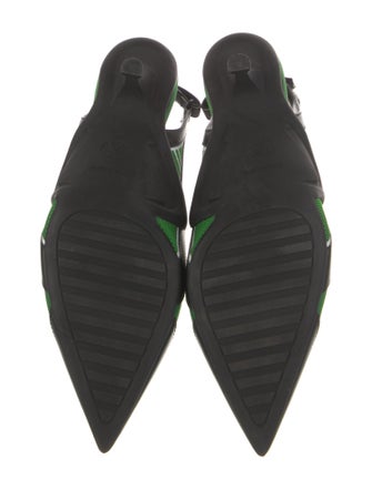 Louis Vuitton Leather Colorblock Pattern Slingback Pumps