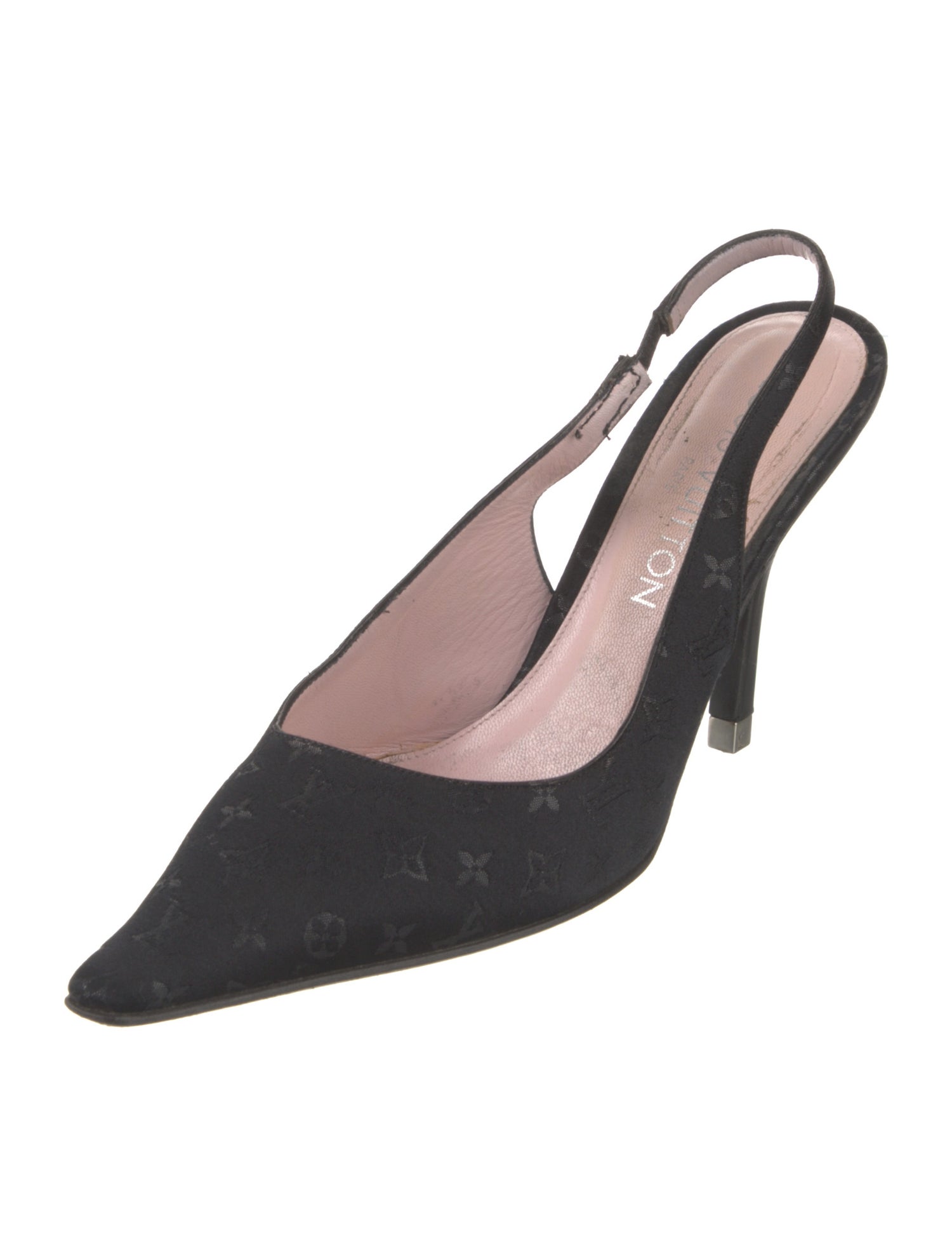 Louis Vuitton LV Monogram Satin Slingback Pumps
