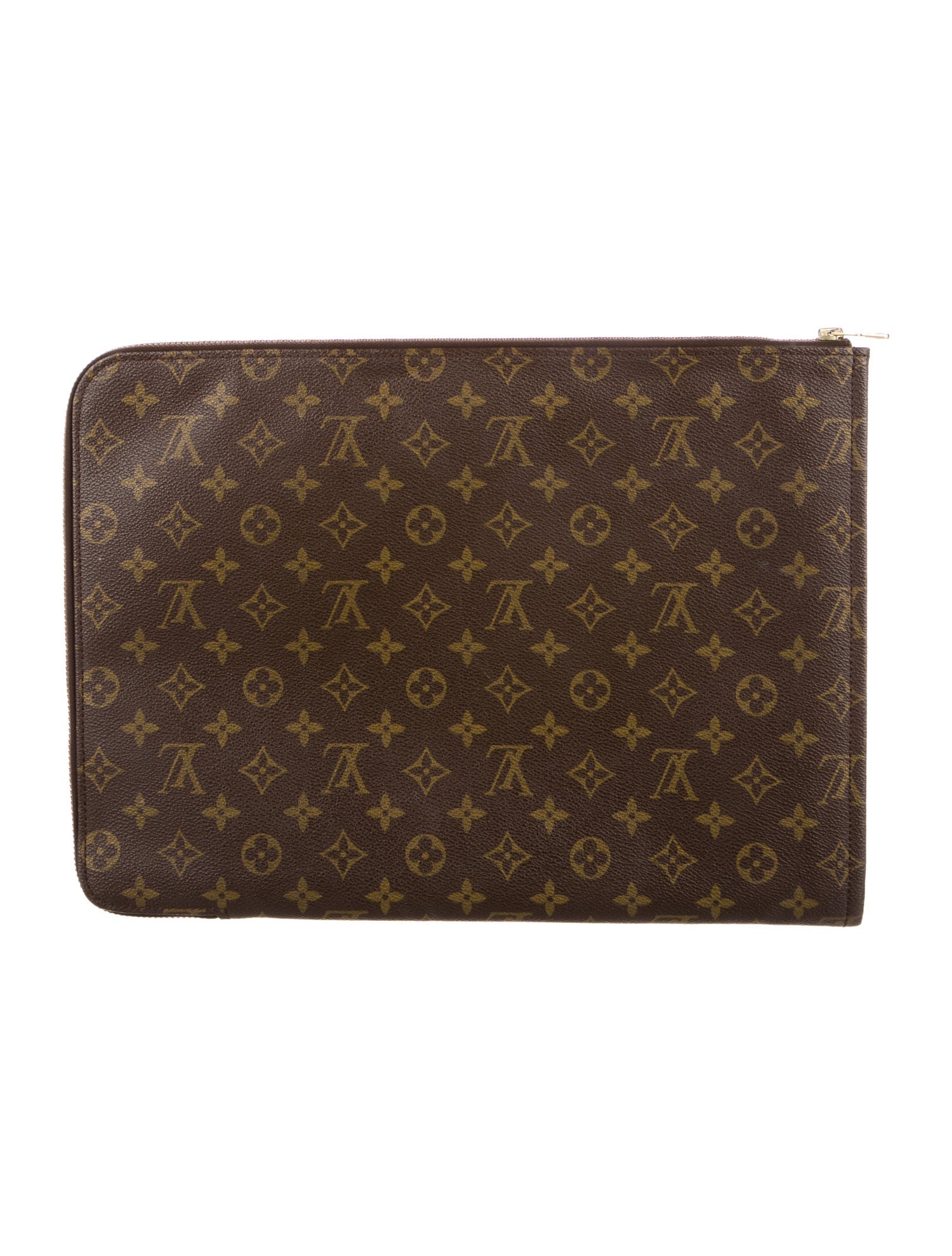 Louis Vuitton Leather Pattern Print Laptop Case