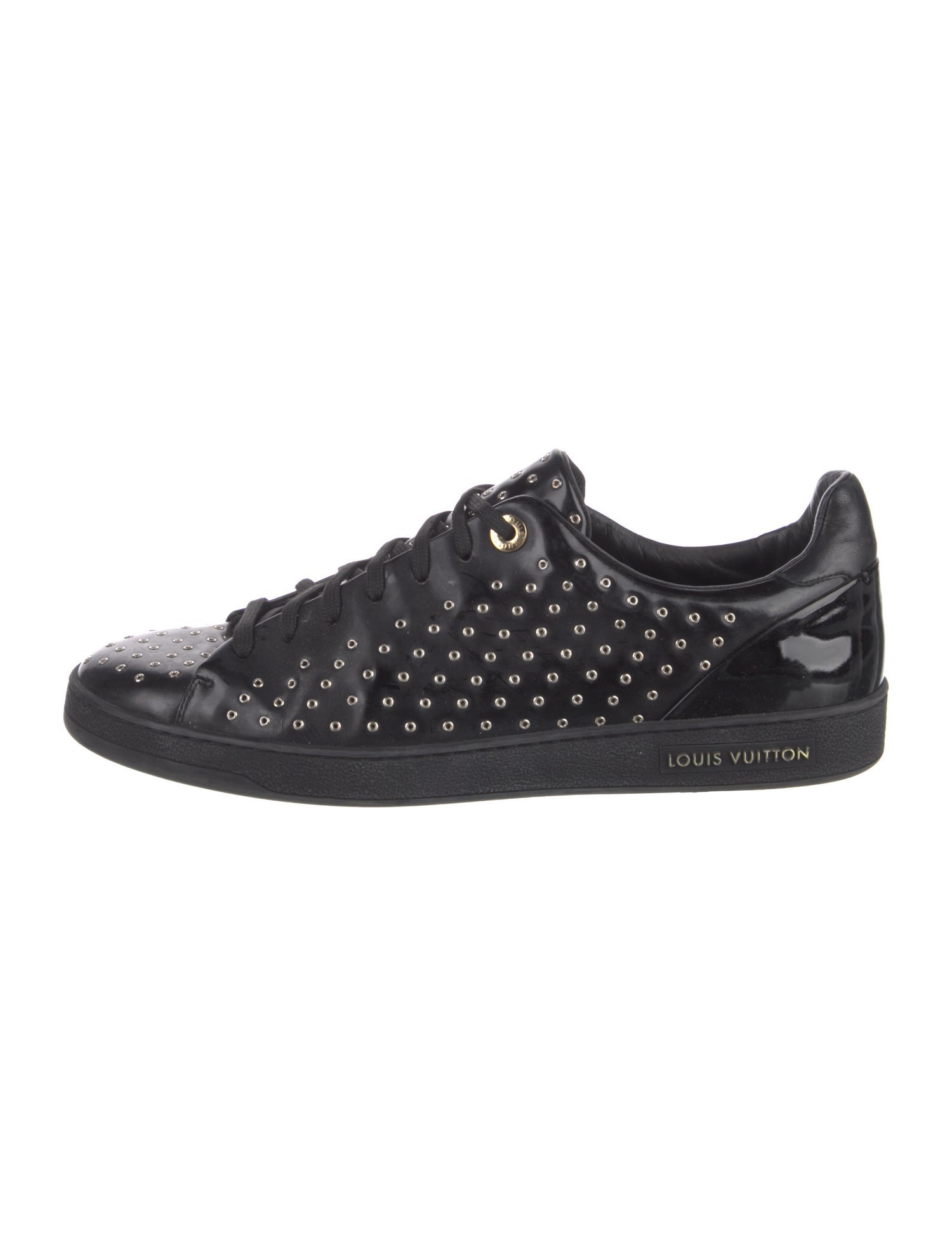 Louis Vuitton Patent Leather Studded Accents Sneakers