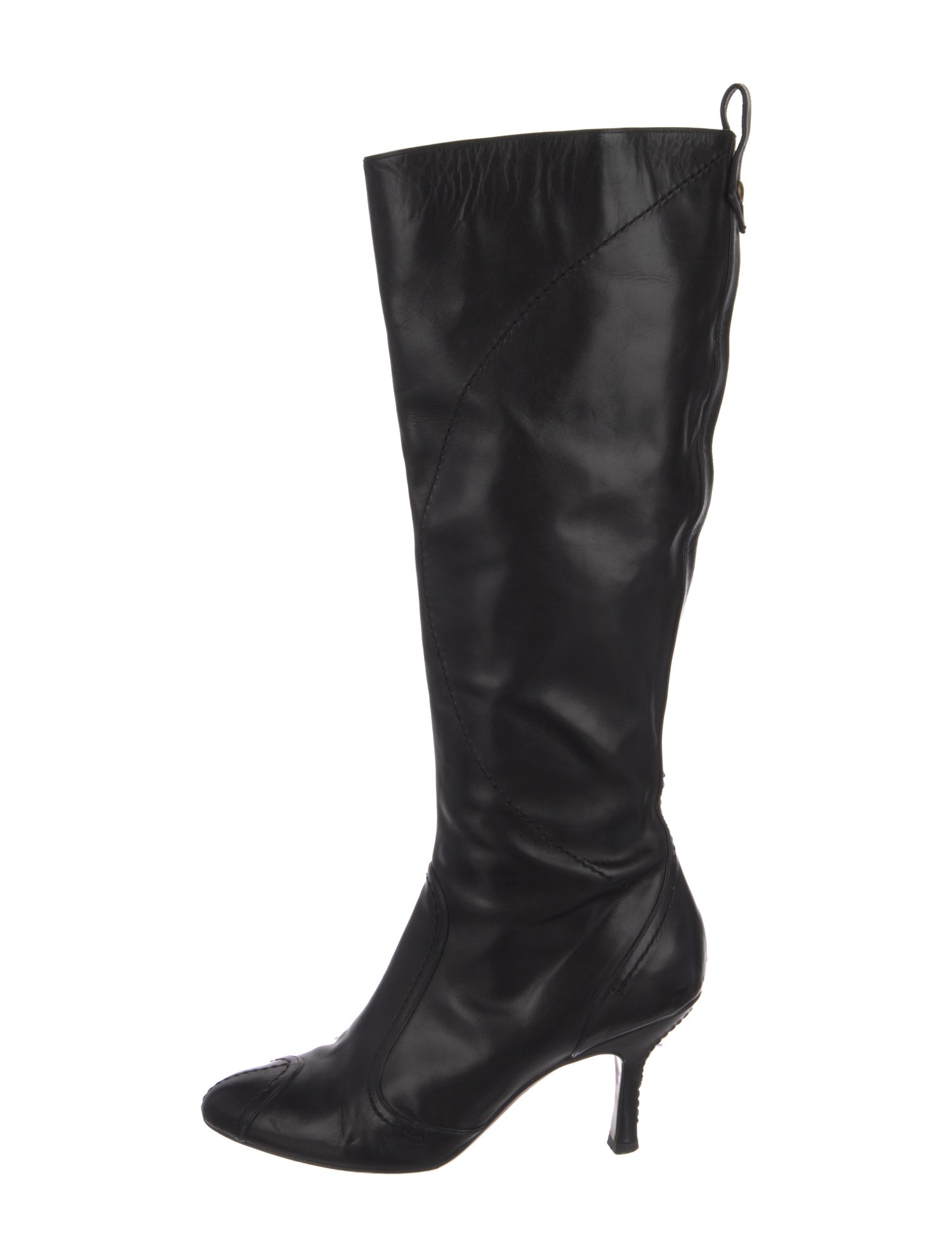 Louis Vuitton Leather Whipstitch Trim Boots