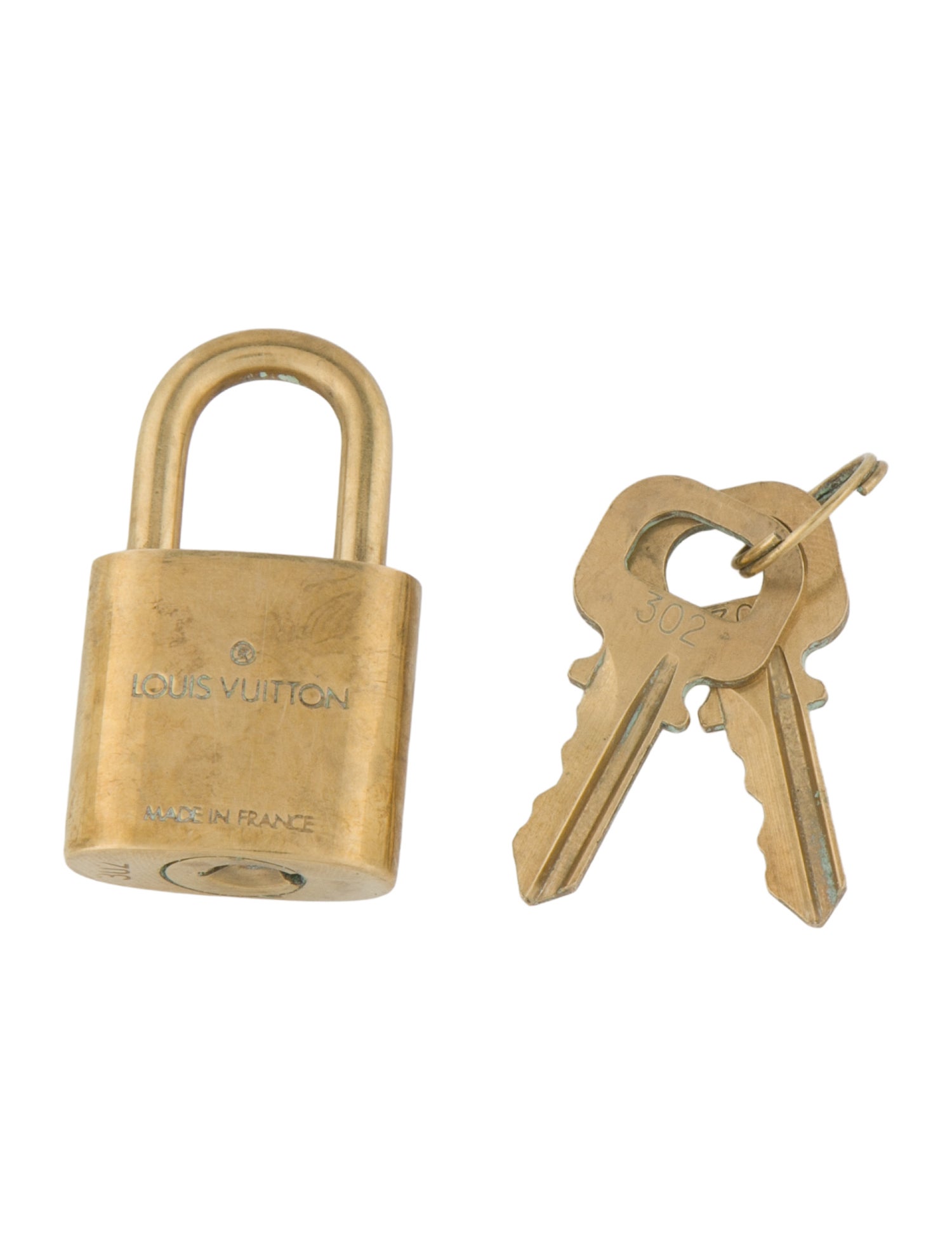 Louis Vuitton Brass Lock & Key Set