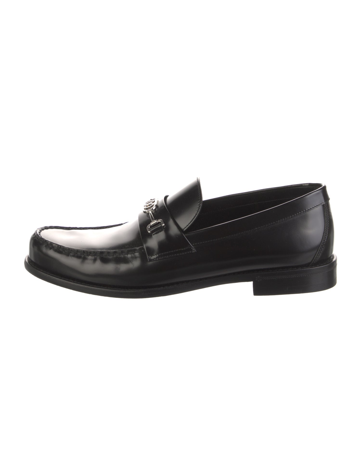 Louis Vuitton Horsebit Accent Leather Dress Loafers