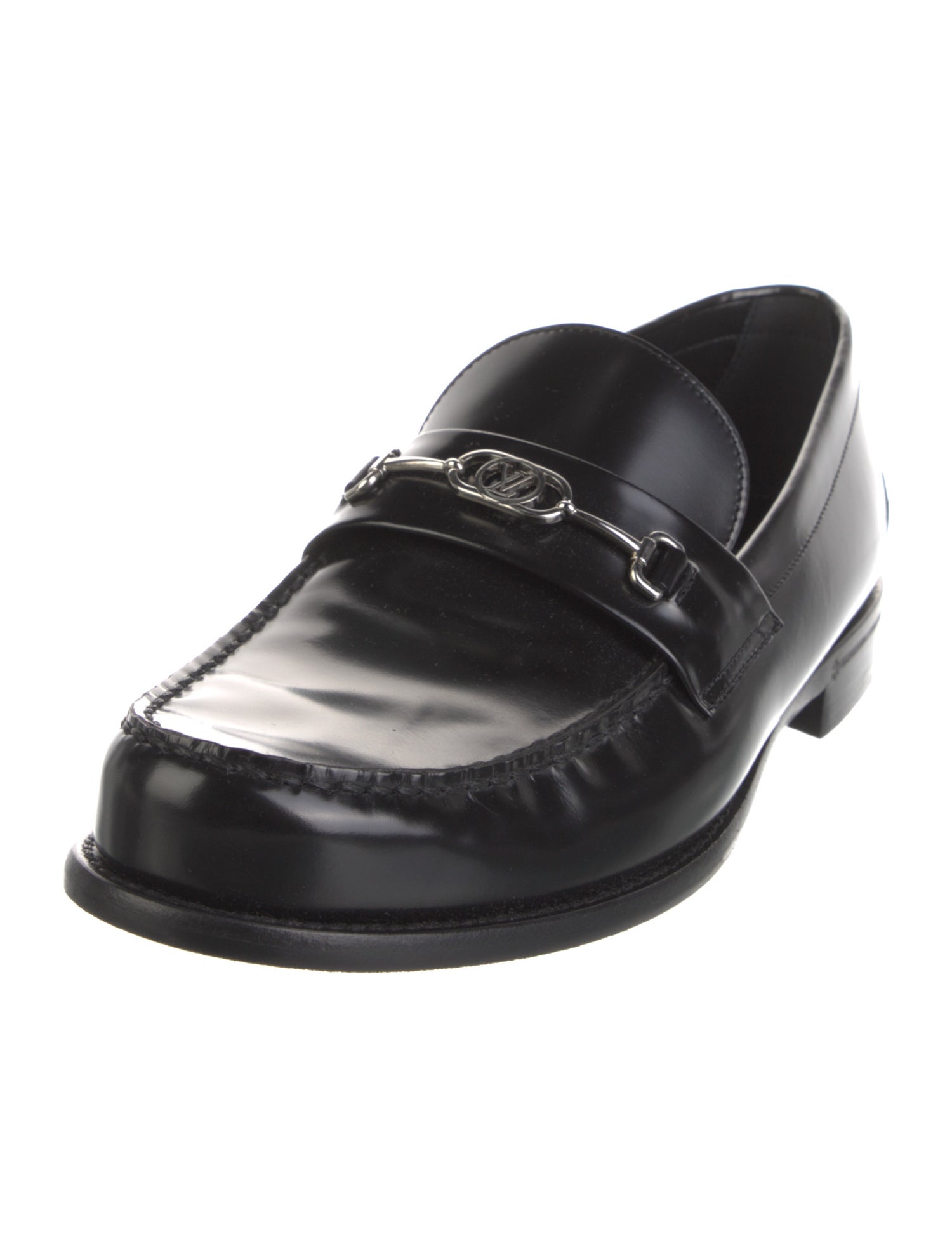 Louis Vuitton Horsebit Accent Leather Dress Loafers