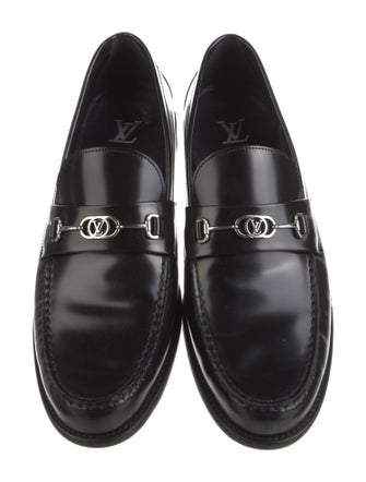 Louis Vuitton Horsebit Accent Leather Dress Loafers