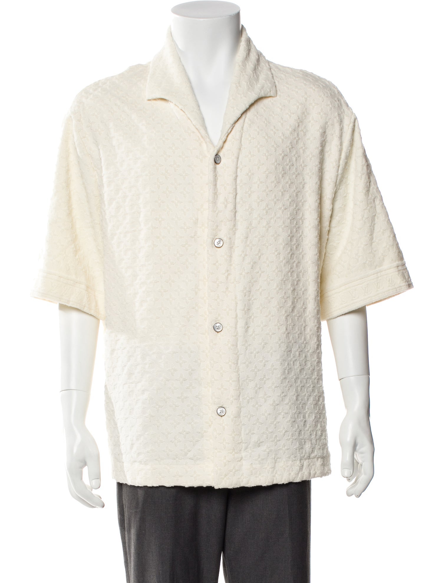 Louis Vuitton Monogram Pattern Three-Quarter Sleeve Shirt