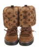 Louis Vuitton LV Monogram Suede Lace-Up Boots