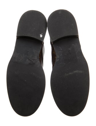 Louis Vuitton LV Monogram Leather Trim Embellishment Combat Boots