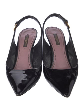 Louis Vuitton Patent Leather Slingback Pumps