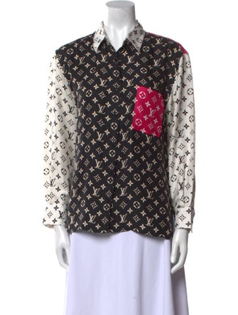 Louis Vuitton Silk Printed Button-Up Top