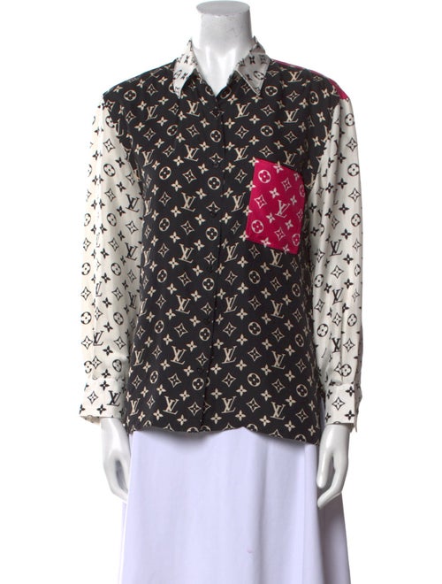 Louis Vuitton Silk Printed Button-Up Top