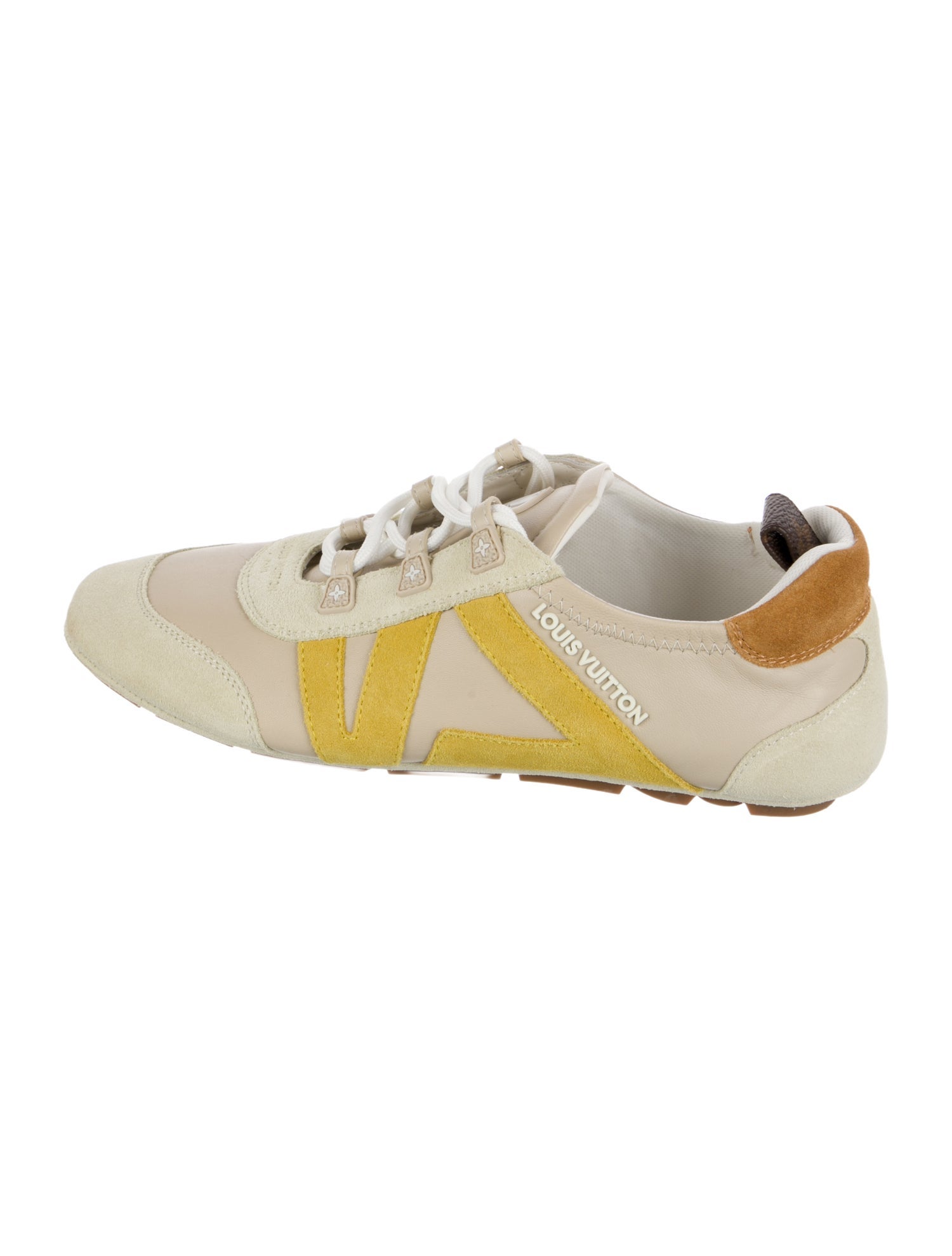 Louis Vuitton Leather Colorblock Pattern Sneakers