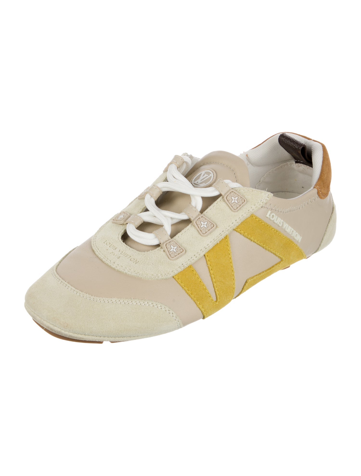 Louis Vuitton Leather Colorblock Pattern Sneakers