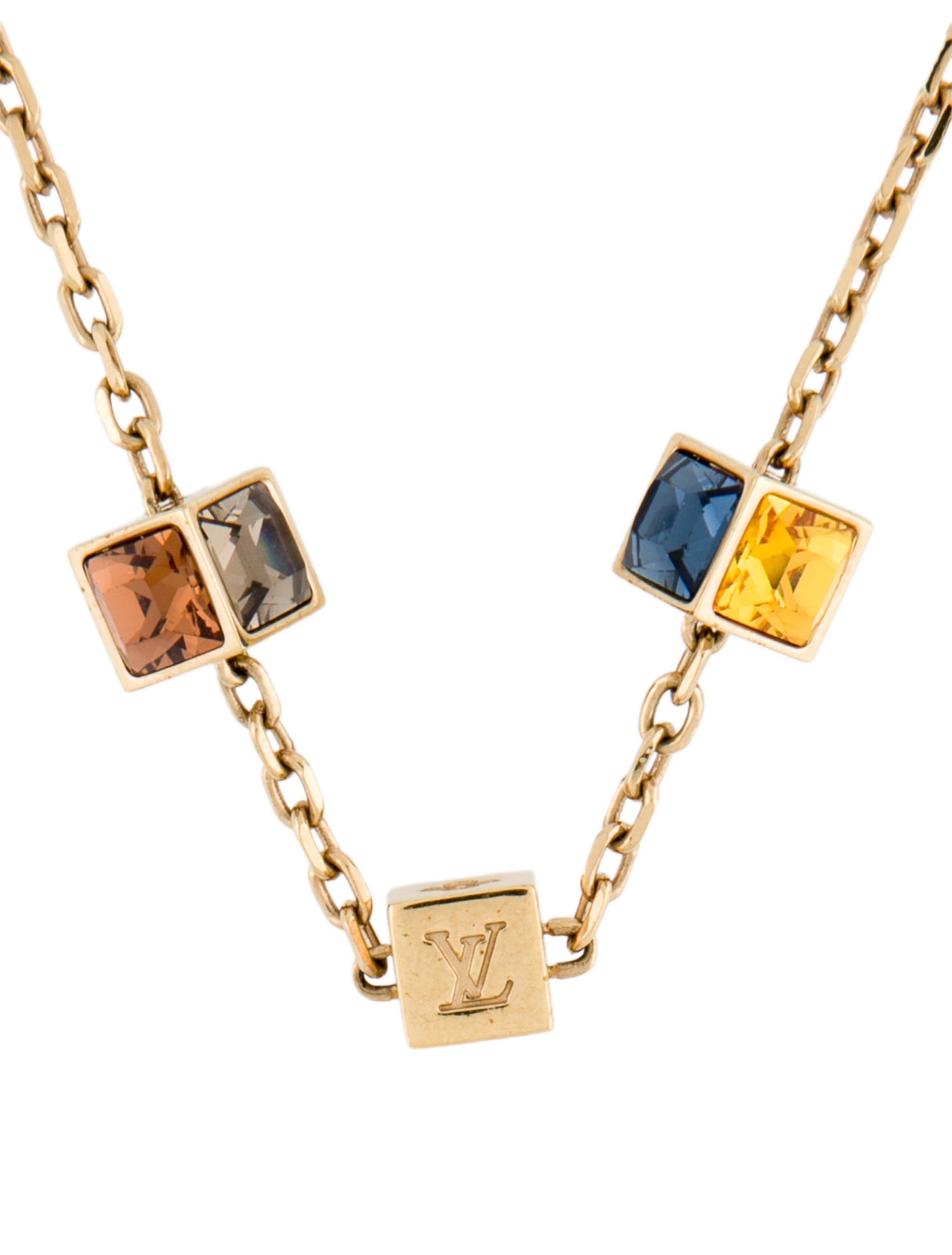 Louis Vuitton Crystal Gamble Station Necklace
