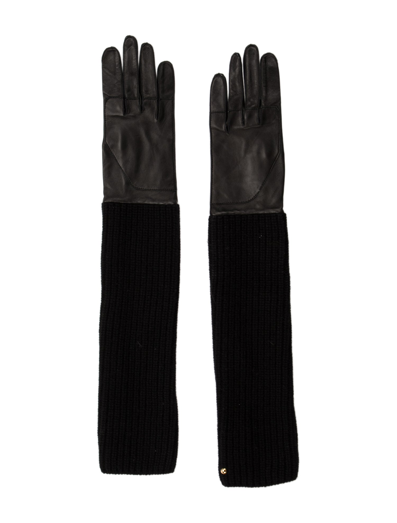 Louis Vuitton Leather-Trimmed Cashmere Gloves