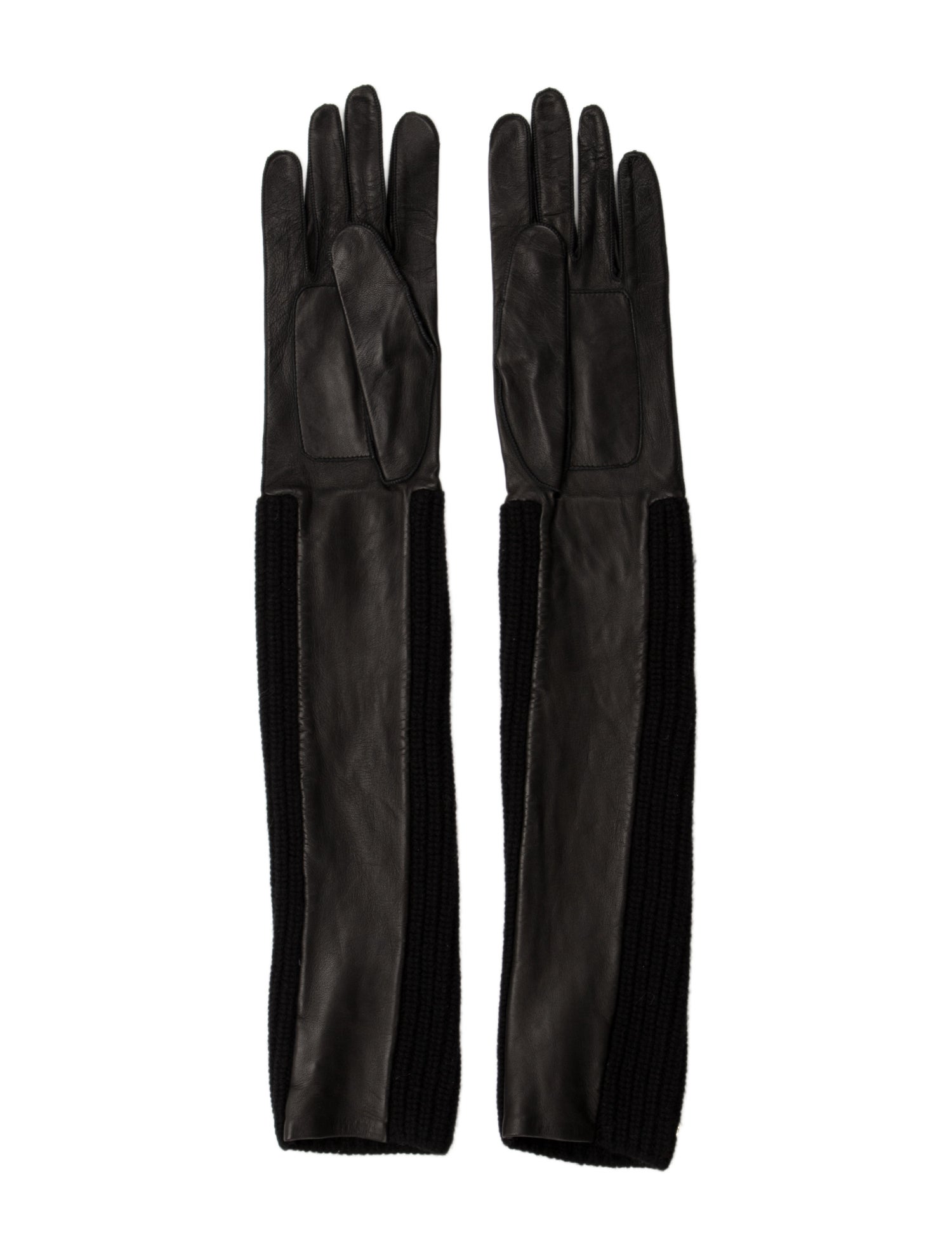 Louis Vuitton Leather-Trimmed Cashmere Gloves