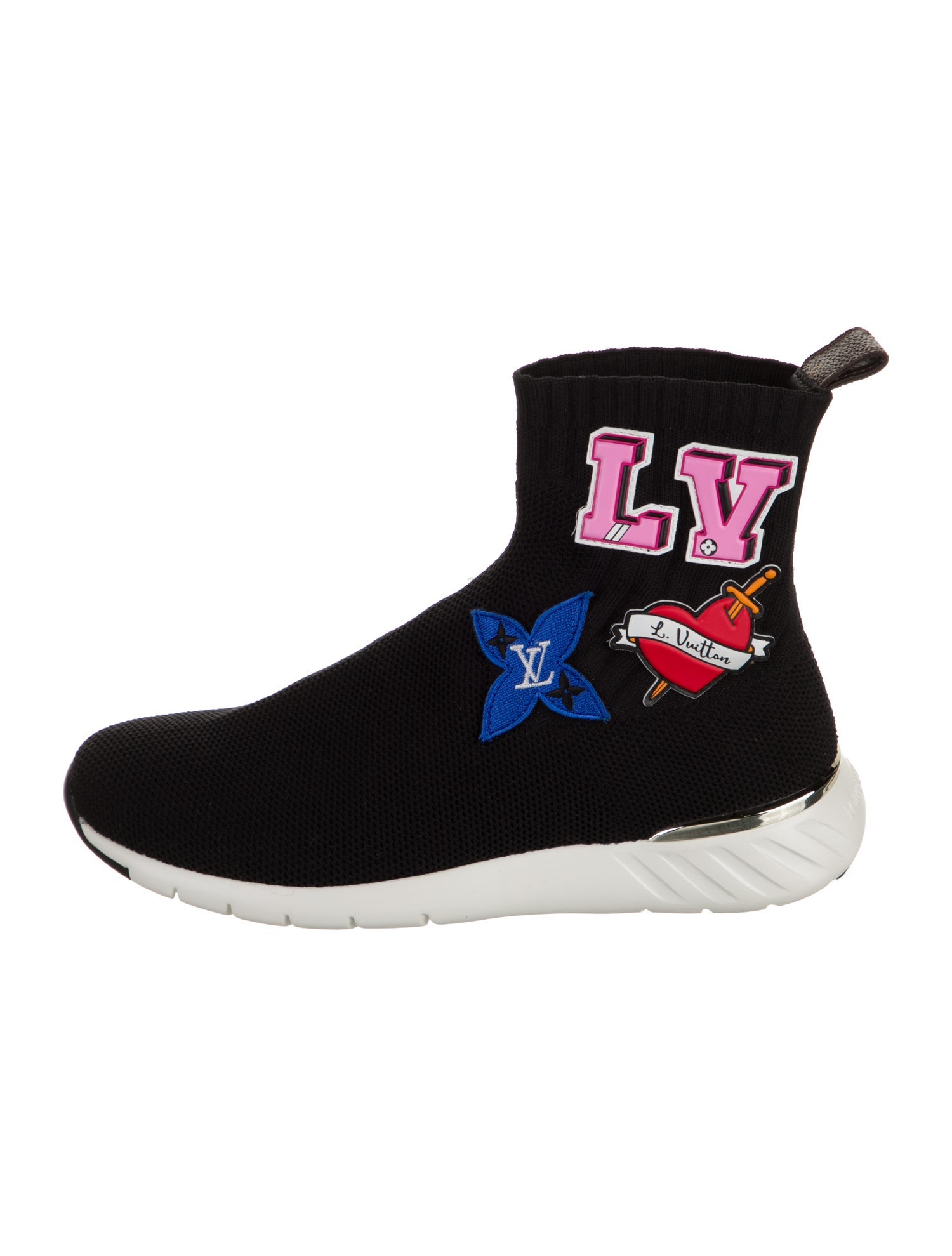 Louis Vuitton LV Monogram Embroidered Accent Sock Sneakers w/ Tags