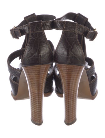 Louis Vuitton Leather Tassel Accents T-Strap Pumps