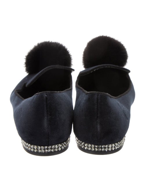 Louis Vuitton Velvet Pom-Pom Embellishments Loafers
