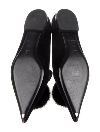 Louis Vuitton Velvet Pom-Pom Embellishments Loafers