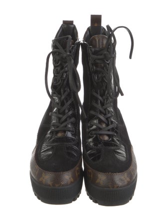 Louis Vuitton LV Monogram Suede Combat Boots