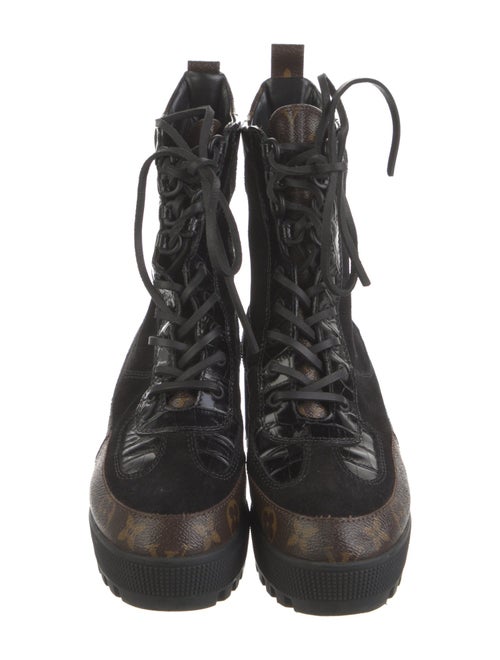 Louis Vuitton LV Monogram Suede Combat Boots