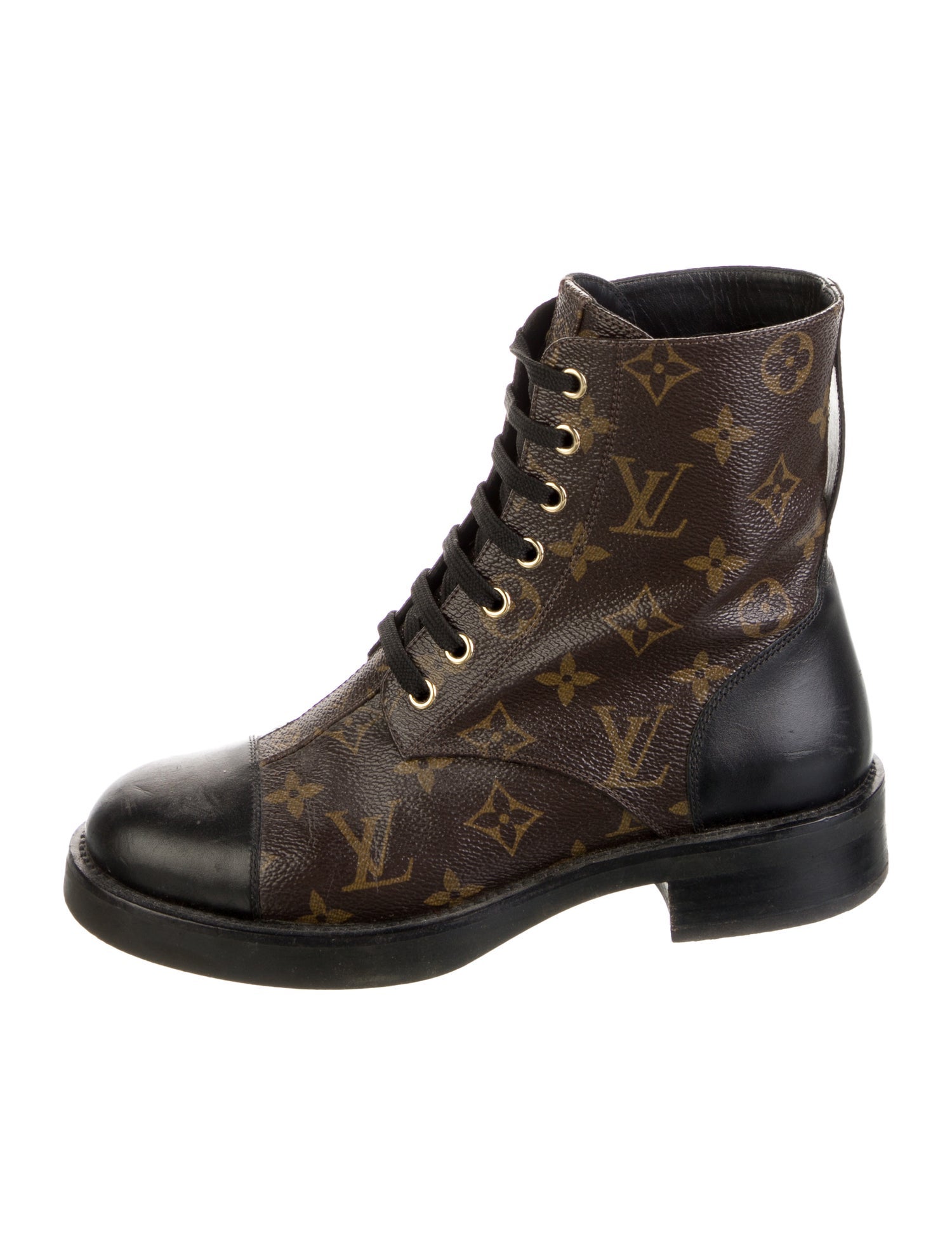 Louis Vuitton Monogram Pattern Combat Boots