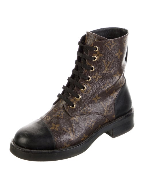 Louis Vuitton Monogram Pattern Combat Boots