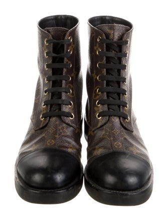 Louis Vuitton Monogram Pattern Combat Boots