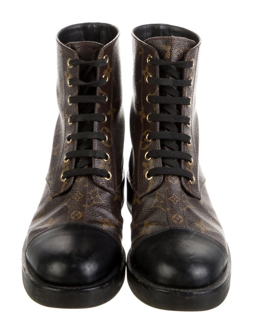 Louis Vuitton Monogram Pattern Combat Boots