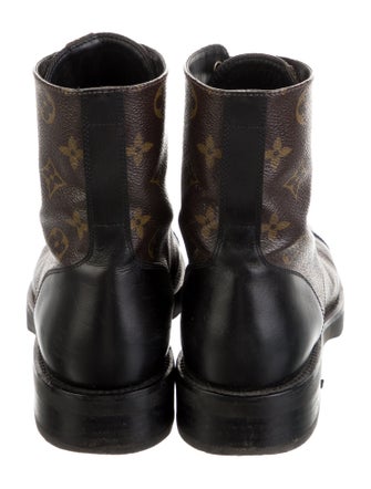 Louis Vuitton Monogram Pattern Combat Boots