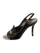 Louis Vuitton Satin Crystal Embellishments Slingback Sandals